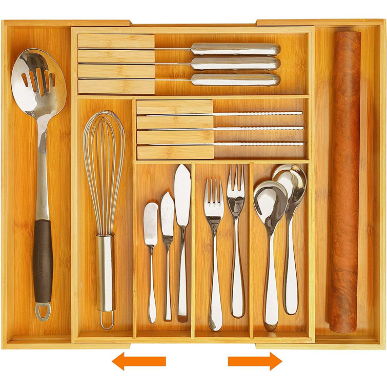 Latitude Run® Adjustable Flatware & Kitchen Utensils Drawer Organizer
